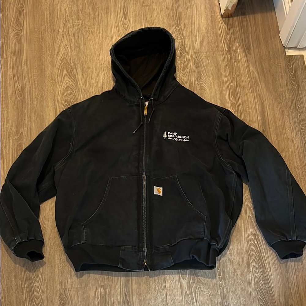 Men’s XL Black Vintage Carhartt Hooded Jacket
